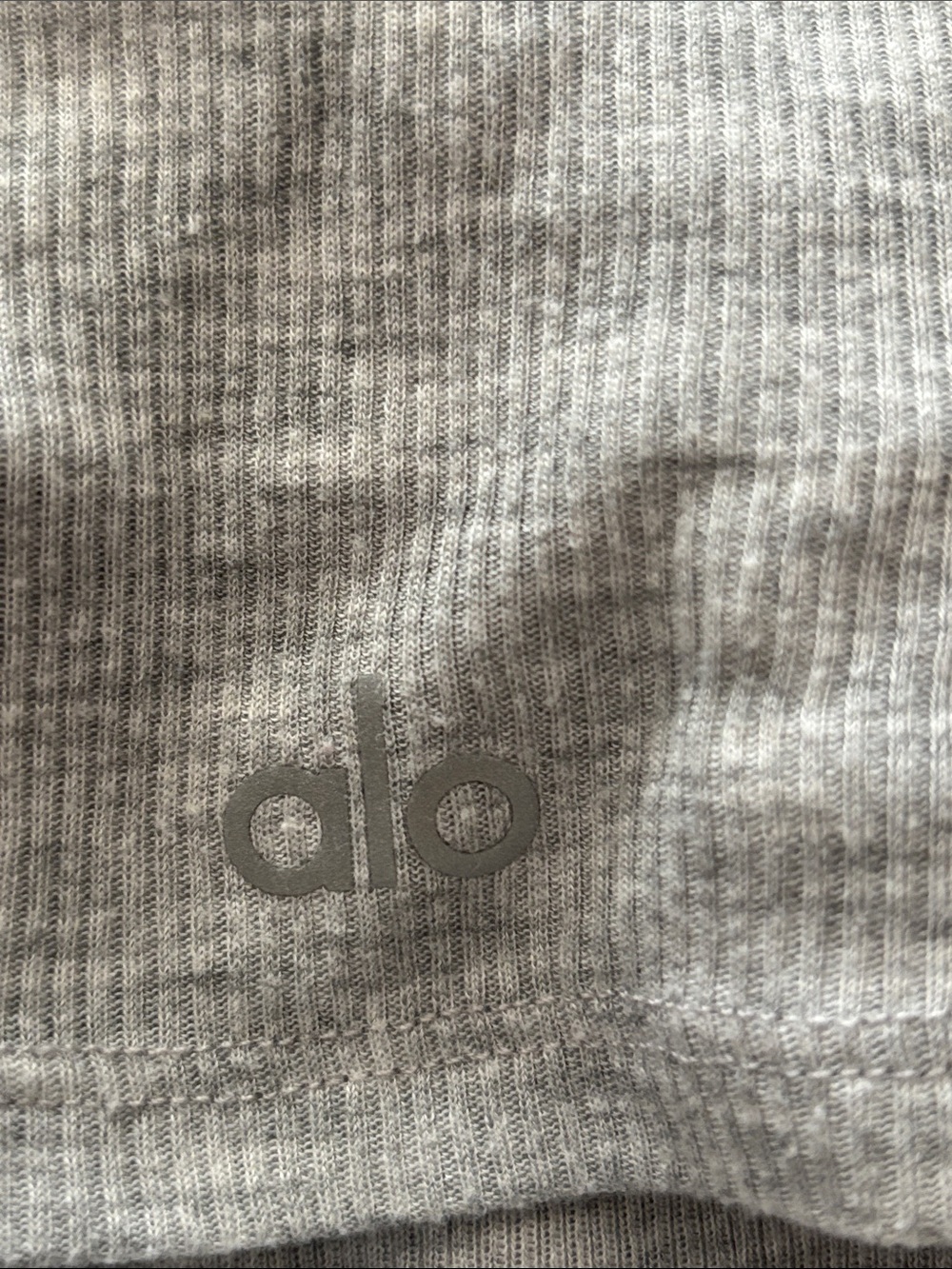 ALO Yoga Light Gray Ribbed Racerback Tank - Picture 4 of 5
